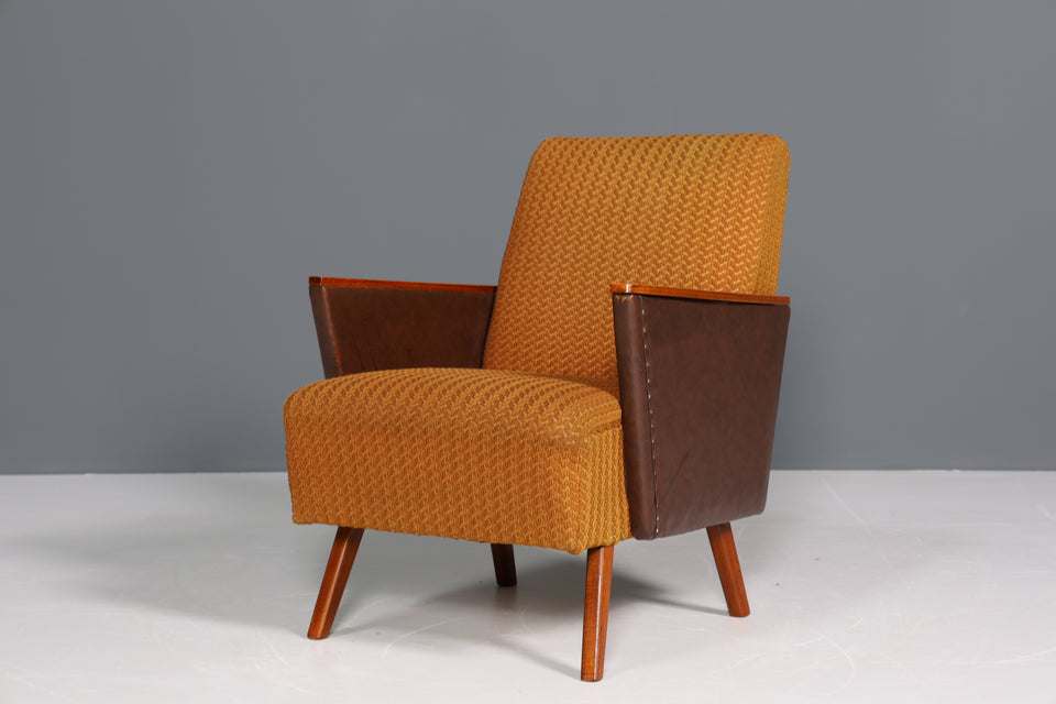 Wunderschöner Mid Century Sessel Retro Cocktail Sessel Orange 1 von 2