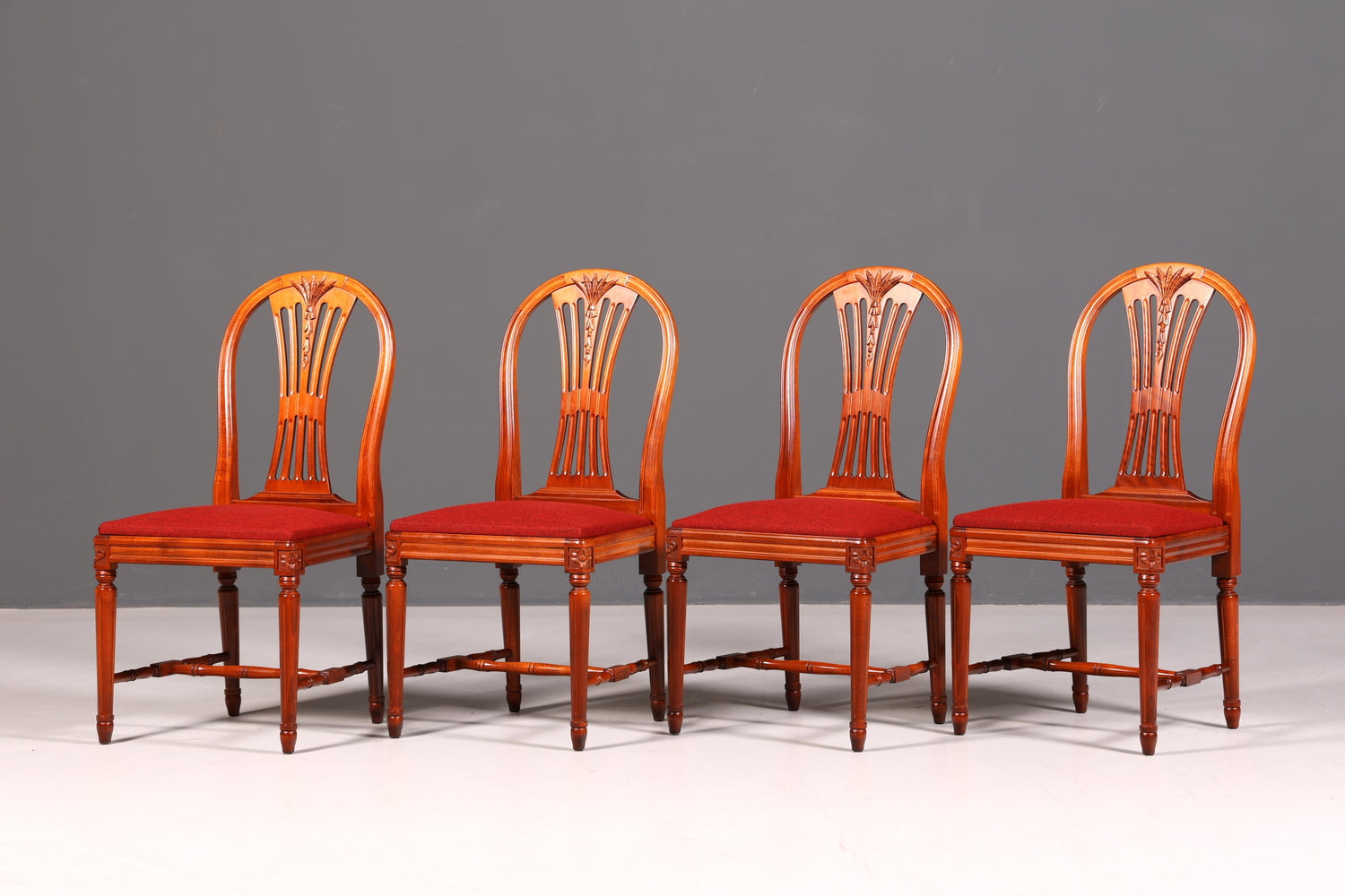 4x Edle Englische Stühle Englisch Dining Chairs Antik 60er Jahre Regency Küchenstühle Stuhlset