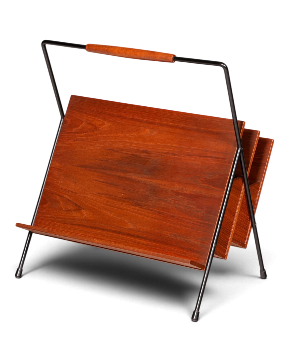 Stilvoller Mid Century Zeitungsständer Zeitschriftenständer Holz Metall Magazine Rack Vintage 60er Jahre