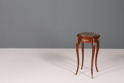 Traumhafter Barock Stil Beistelltisch mit Marmor Ablagetisch Blumentisch - Ablagetisch