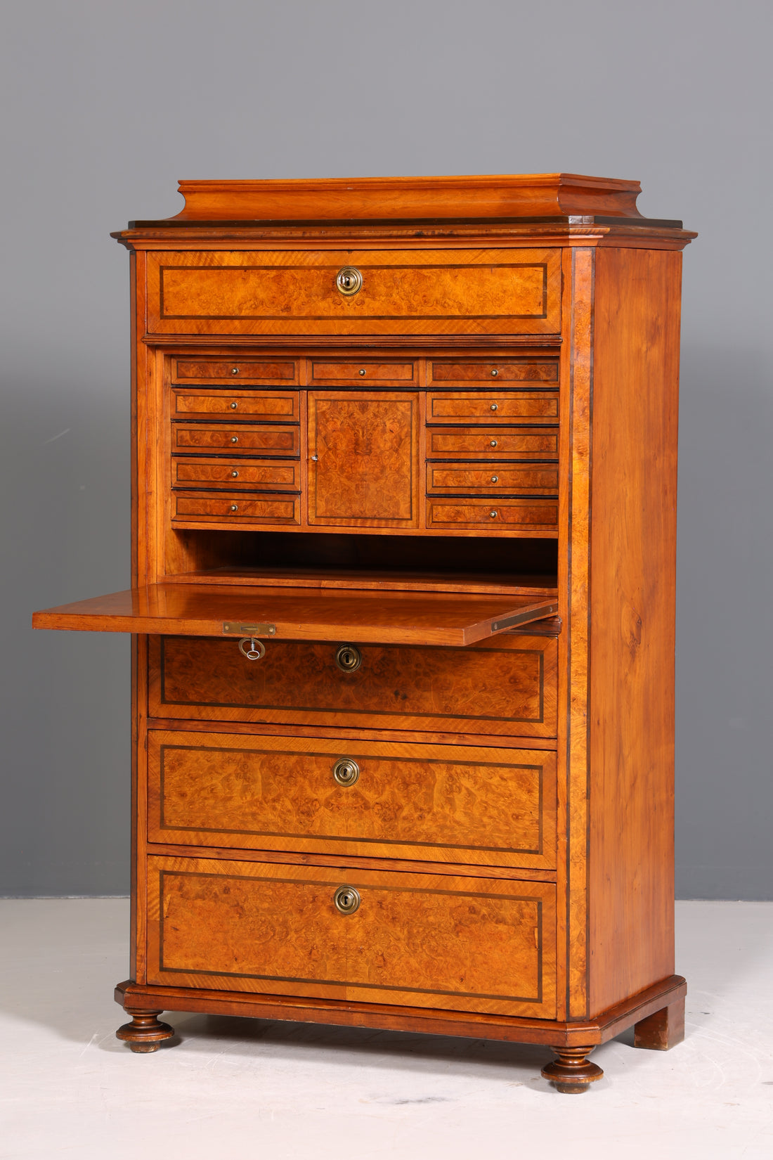 Wunderschöner Biedermeier Sekretär Vertiko Antik Kommode Office Schreibkommode