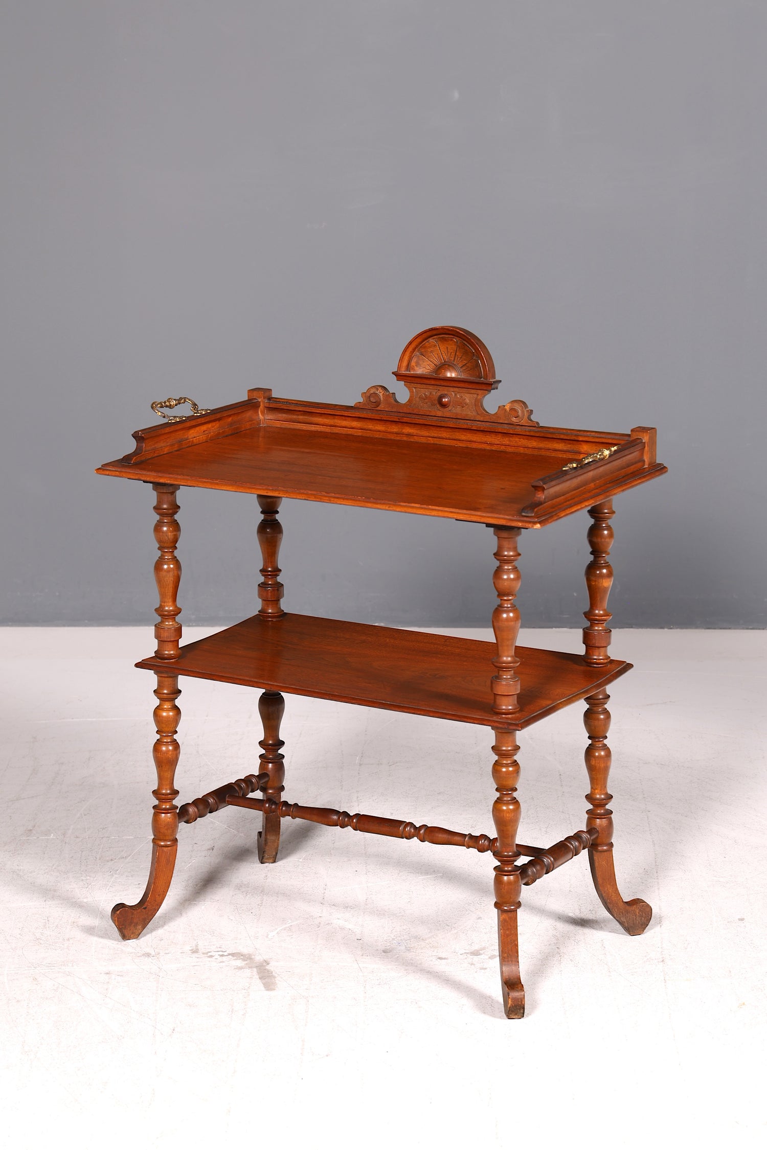 Traumhafte Gründerzeit Etagere Beistelltisch Serviertisch Antik Nussbaum Ablagetisch Etagentisch Vintage um 1890