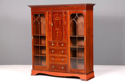 Wunderschöne Englische XXL Vitrine Bibliothek Bücherschrank UK Buffet Schrank Antik