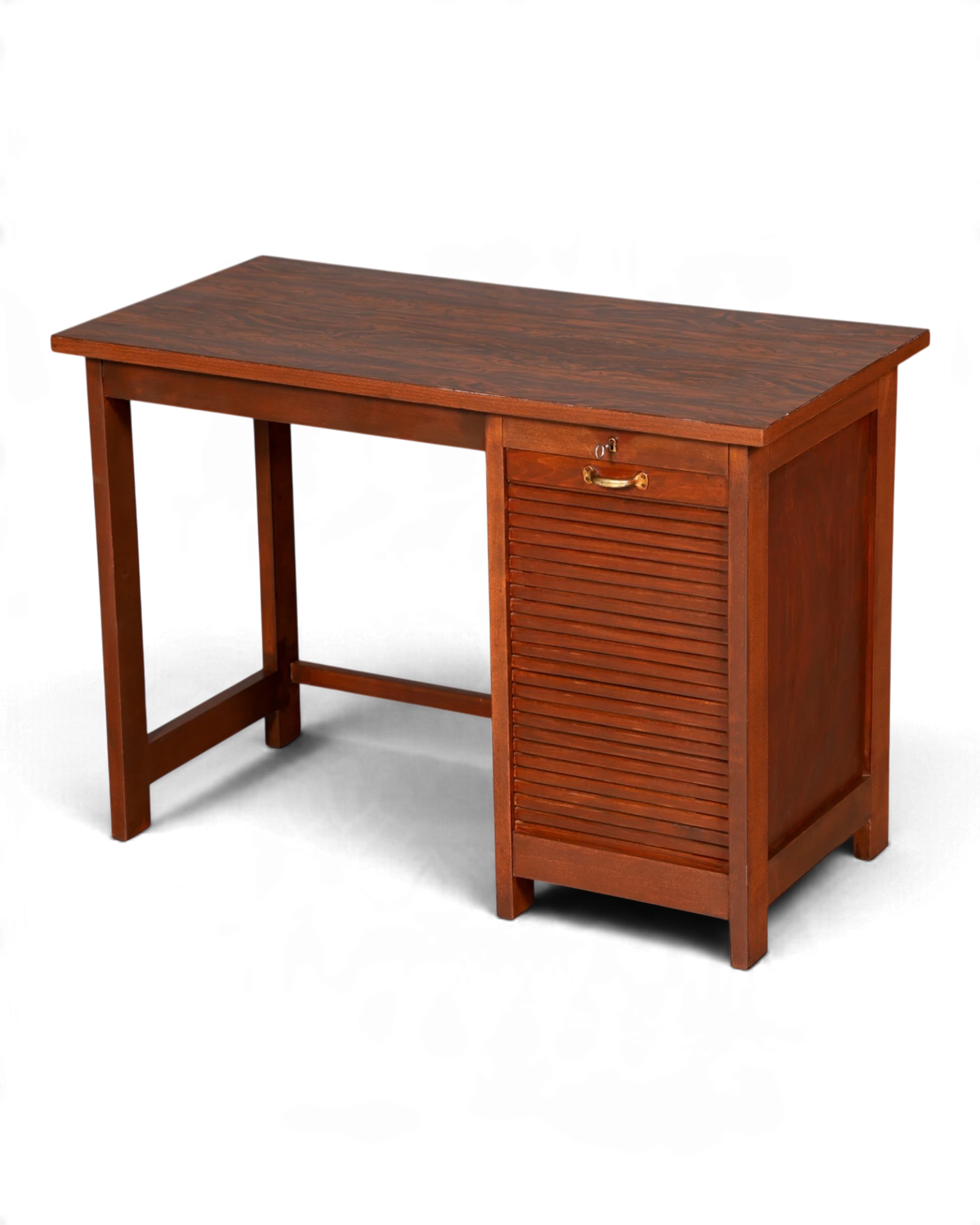 Wunderschöner Rollladen Schreibtisch Vintage Echt Holz Bürotisch Home Office Desk Schwere Qualität