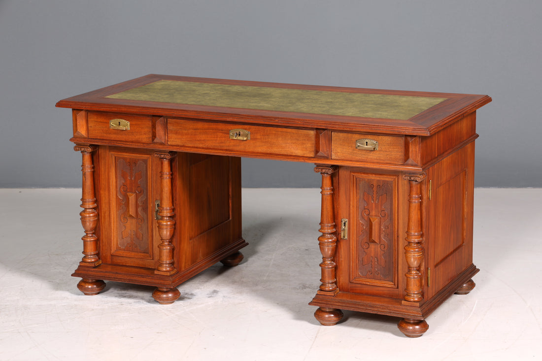 Wunderschöner Gründerzeit Schreibtisch Jugendstil Bürotisch echt Holz Antik Office Desk Herrenzimmer