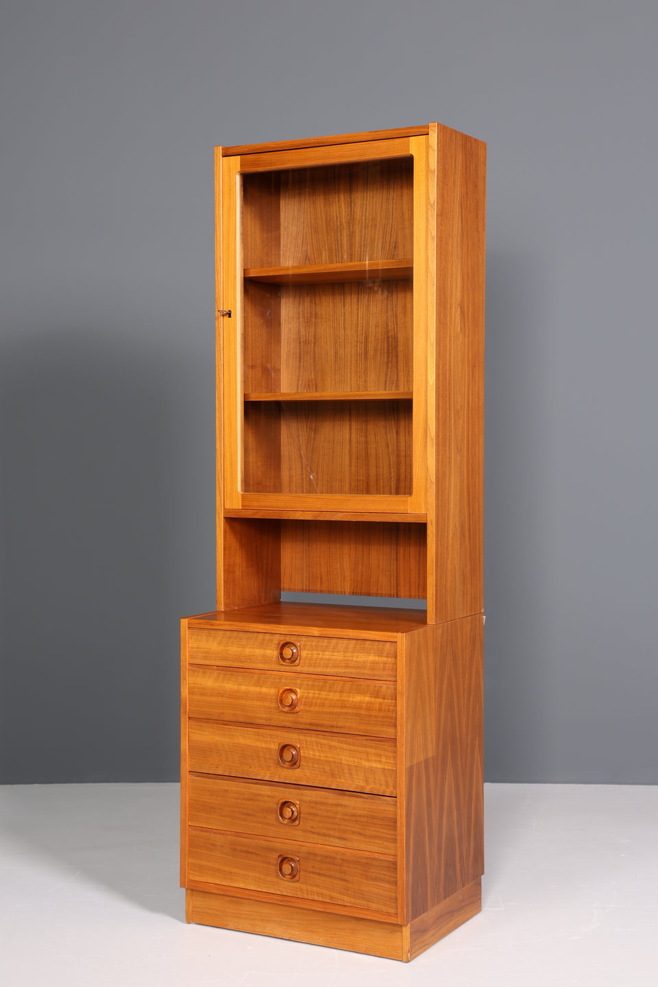 Mid Century Børge Morgensen Regal Vitrine Teak Bücherschrank