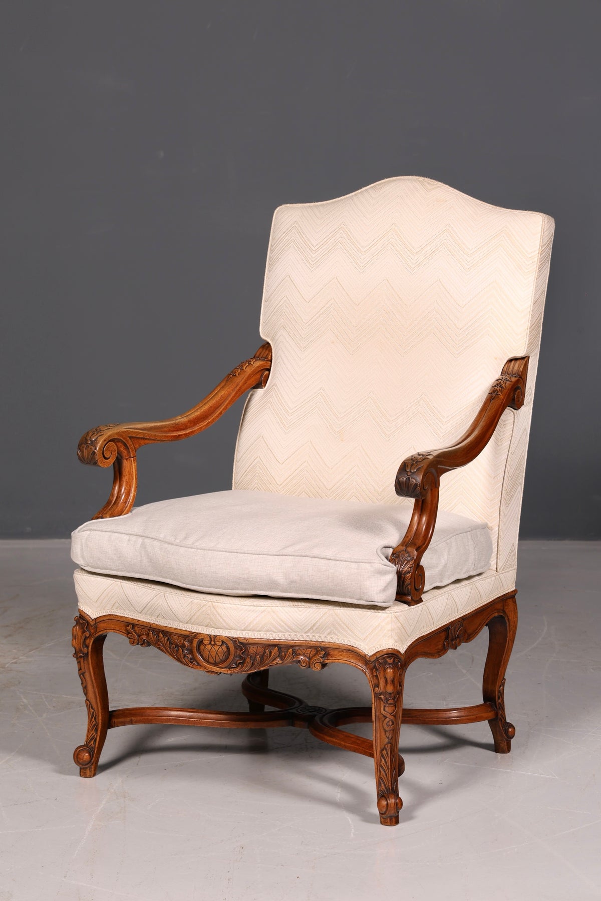 Elegant Louis Philippe Armchair, Gründerzeit Antique Armchair, Secretary Chair, Upholstered Armchair 2 of 2