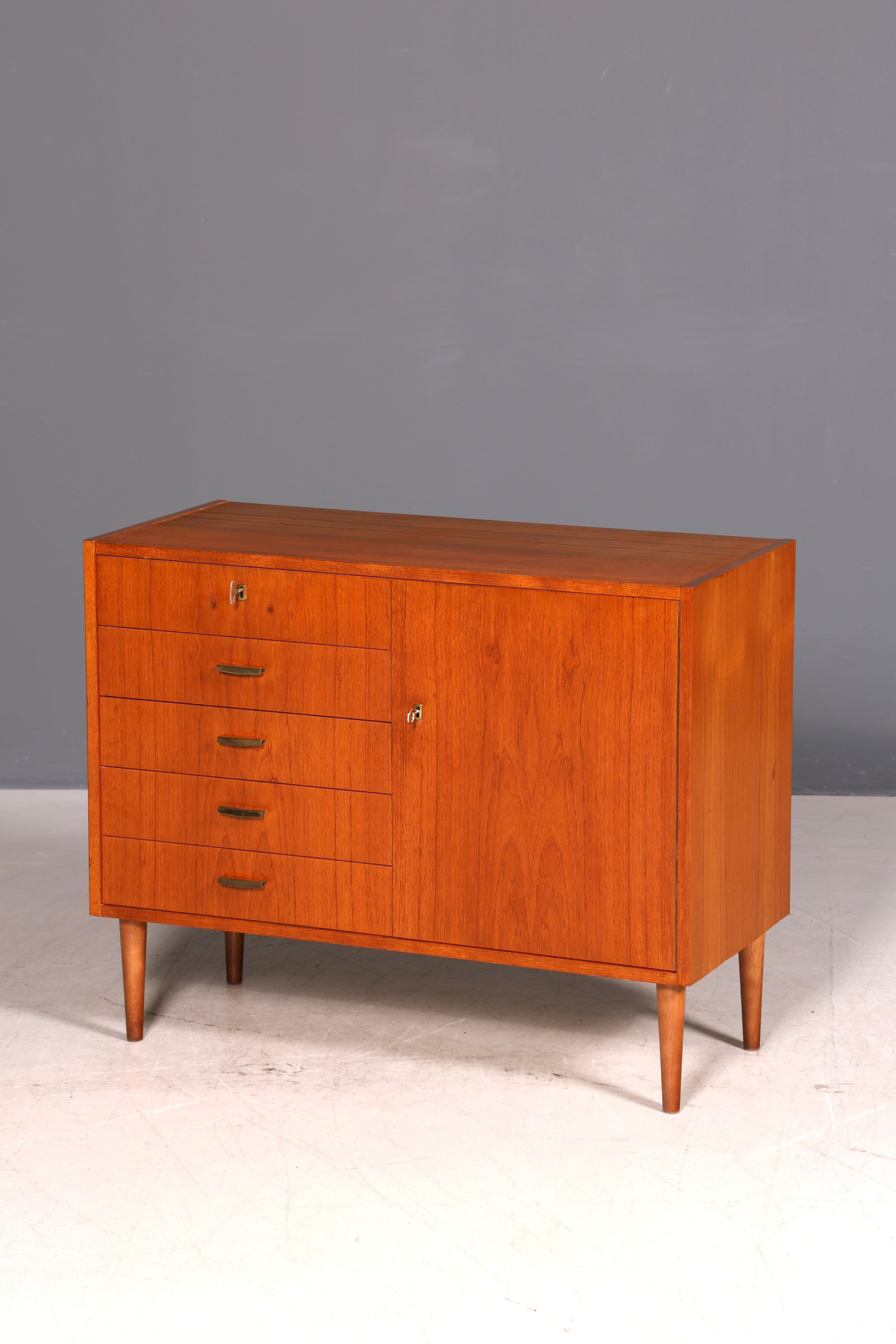 Traumhafte Mid Century Kommode echt Holz Sideboard Vintage Schubladen Kommode