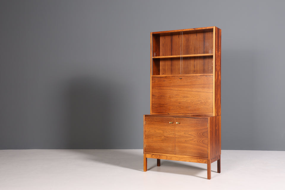 Traumhafter Mid Century Sekretär Palisander Holz Schrank Regal