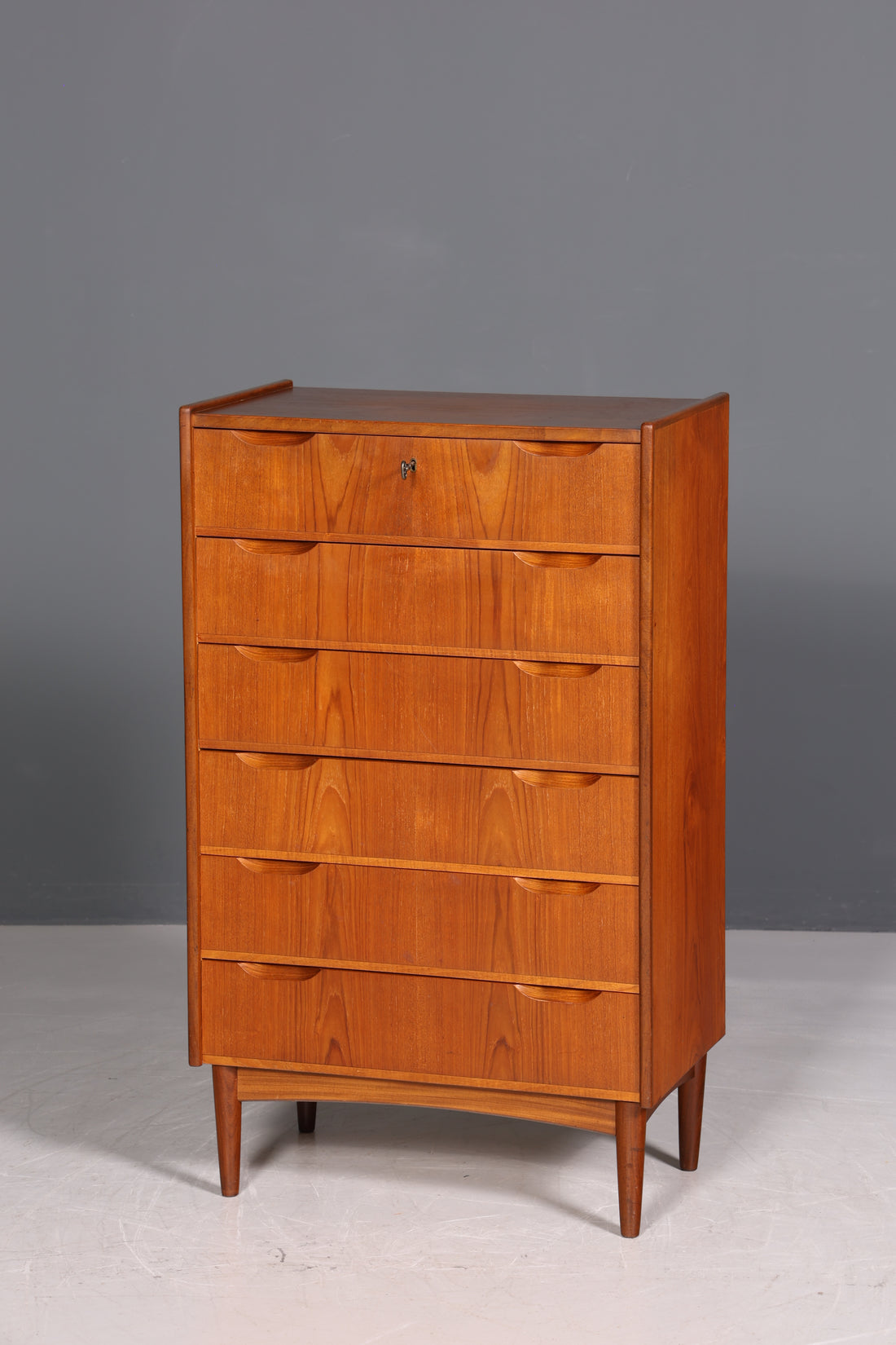 Wunderschöne Mid Century Kommode Vintage Teak Holz Vertiko 60s 70s Schrank Schubladenkommode