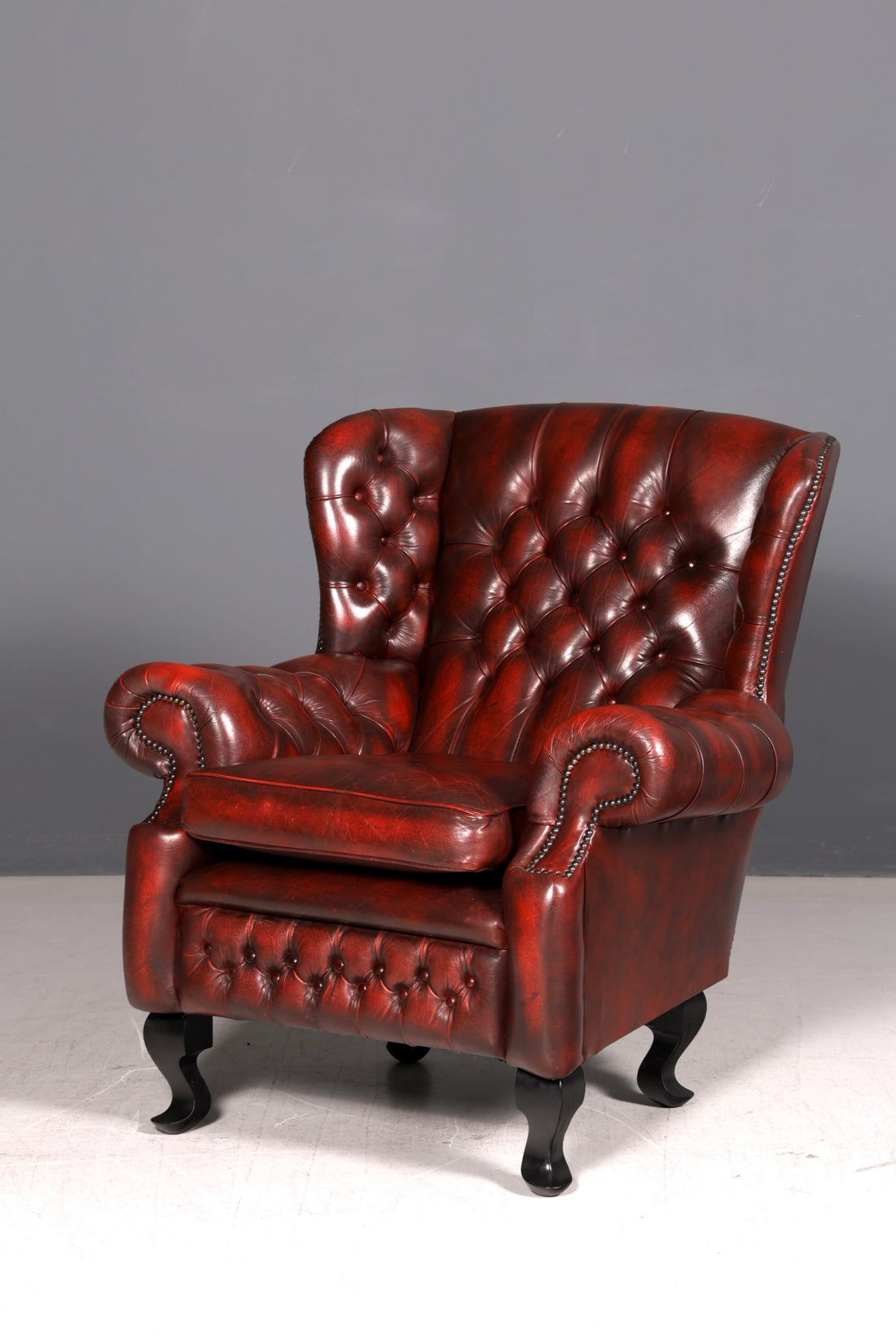 Original Chesterfield Wingback Chair English Leather Gentleman&