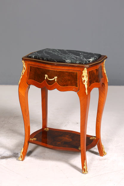 Edler Louis XV Beistelltisch Barock Stil Ablagetisch Marmor Kommode Telefontisch