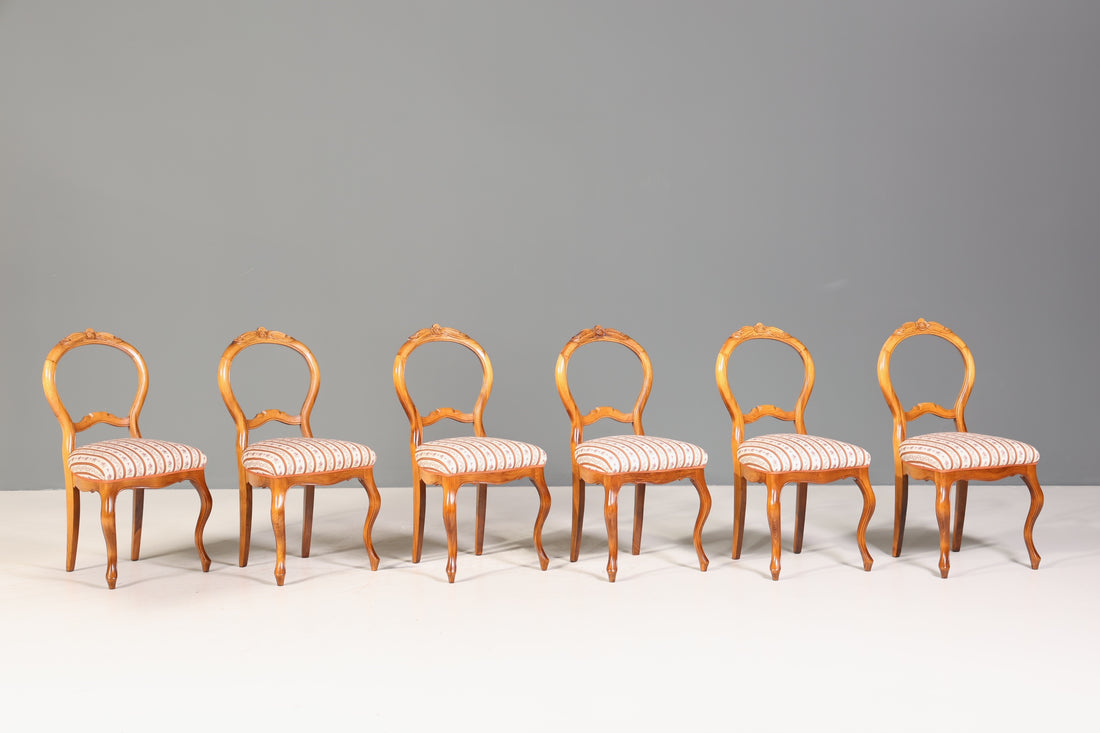 6x Traumhafte Louis Philippe Stil Stühle Biedermeier Stuhl Set Antik Küchenstühle Esszimmer Stühle