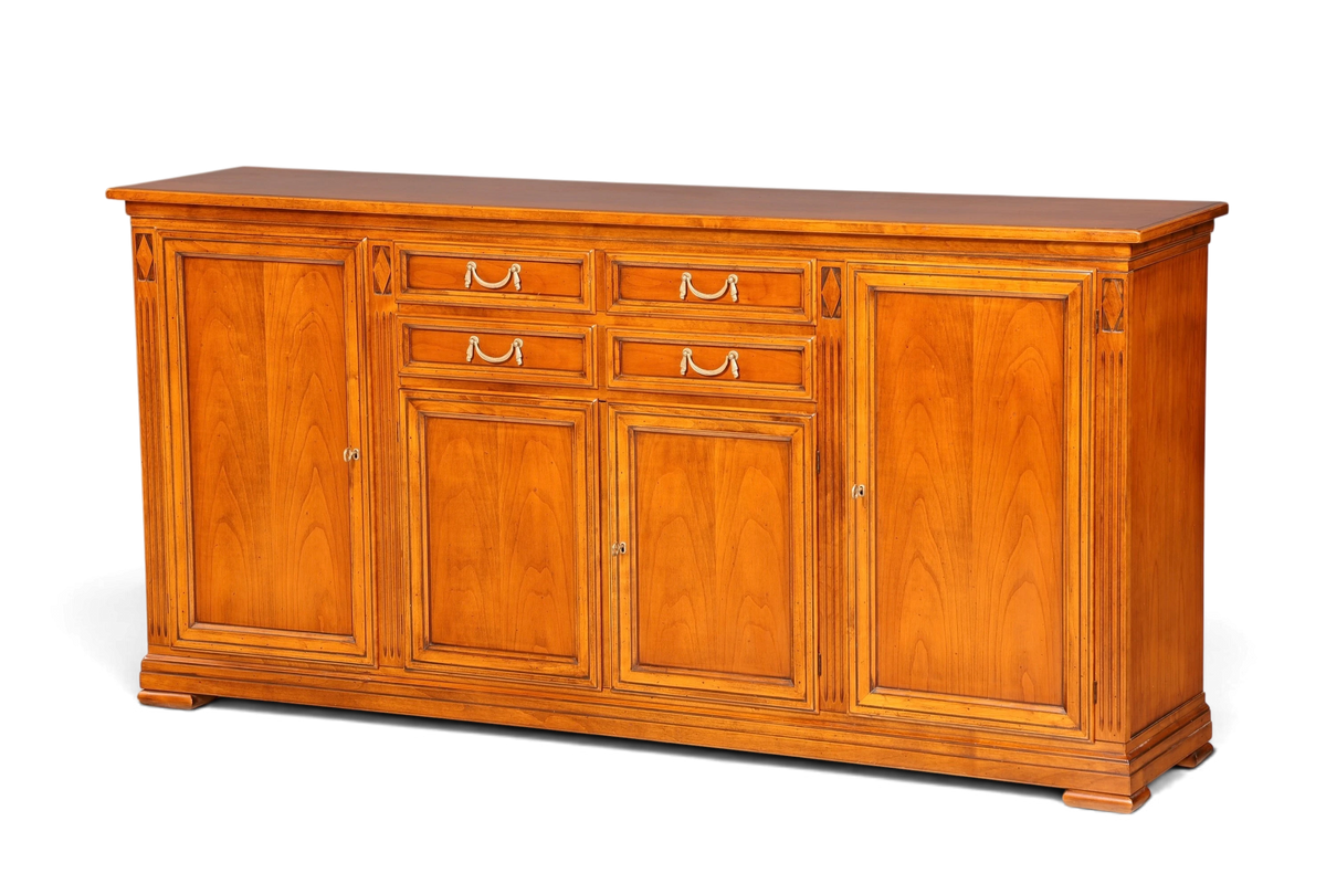 Hauptstadt Möblerei Selva Villa Borghese Sideboard aus massivem Holz im antiken italienischen Stil mit Schubladen