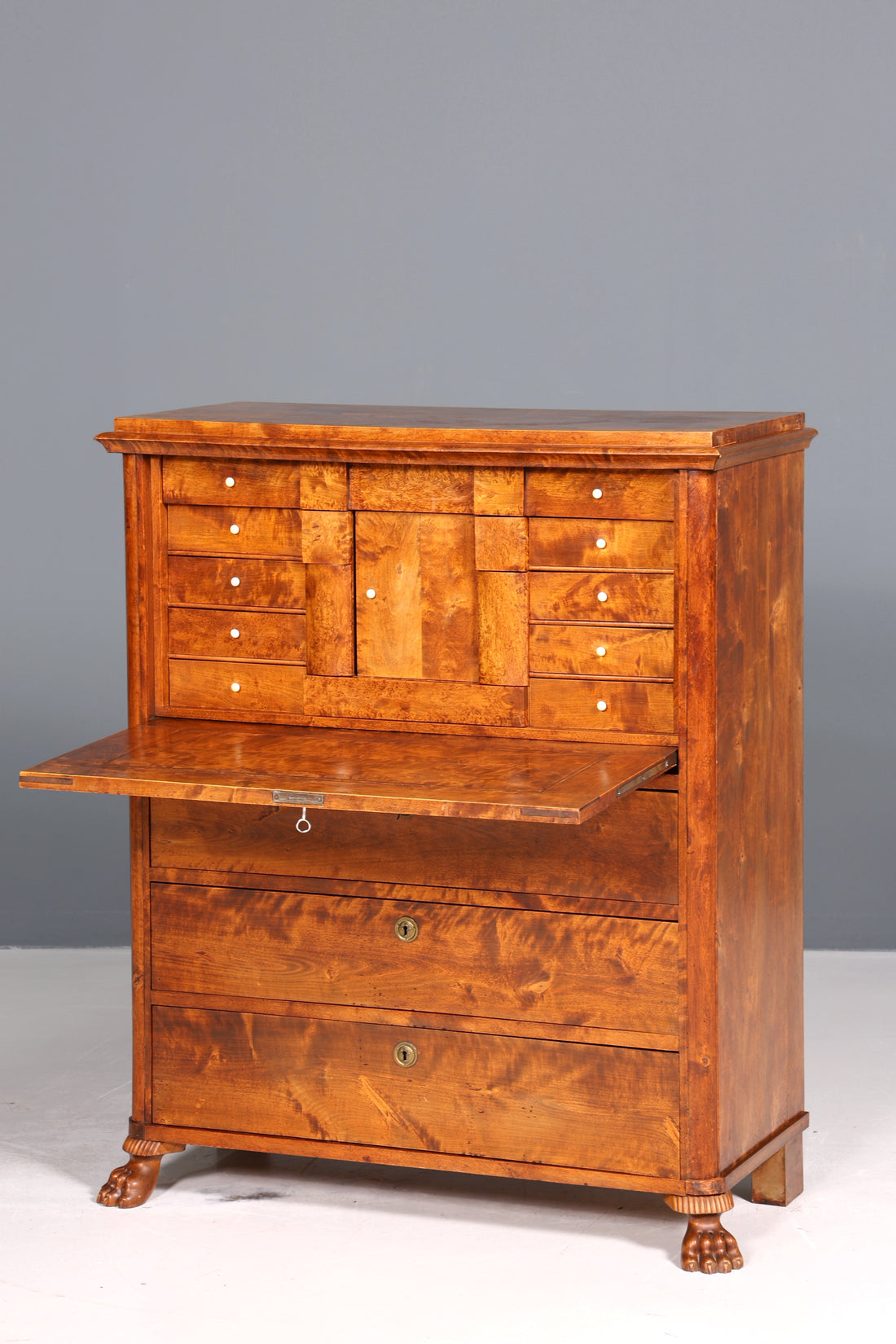 Edler Biedermeier Sekretär Vertiko Antik Kommode Louis Philippe Schreibkommode Schreibtisch