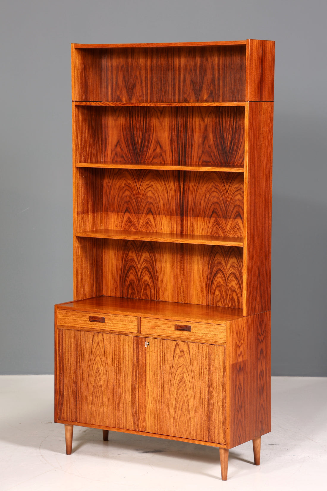 Traumhaftes Mid Century Regal echt Holz Schrank Danish Design Retro Kommode Vintage Bücherregal 60er Jahre 2 von 3