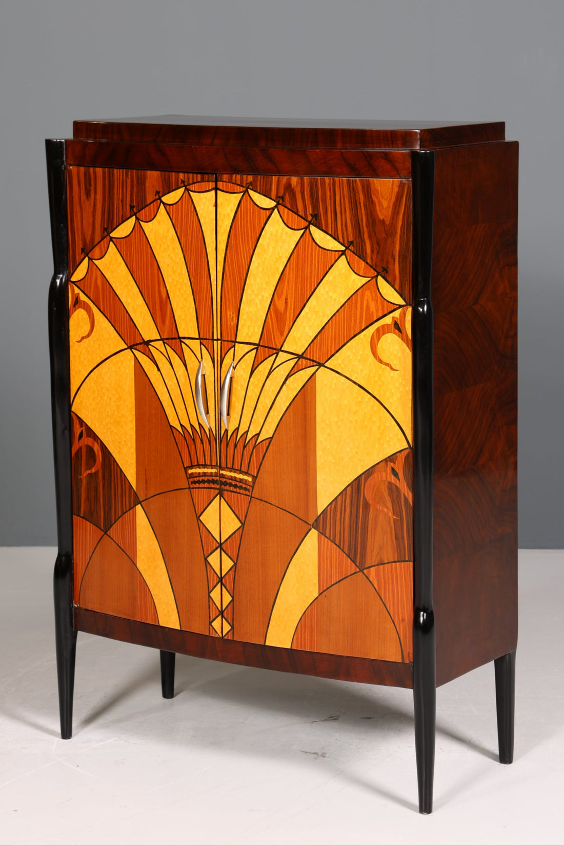 Edles Art Deco Stil Highboard Schrank Kommode Vertiko Sun Cabinet