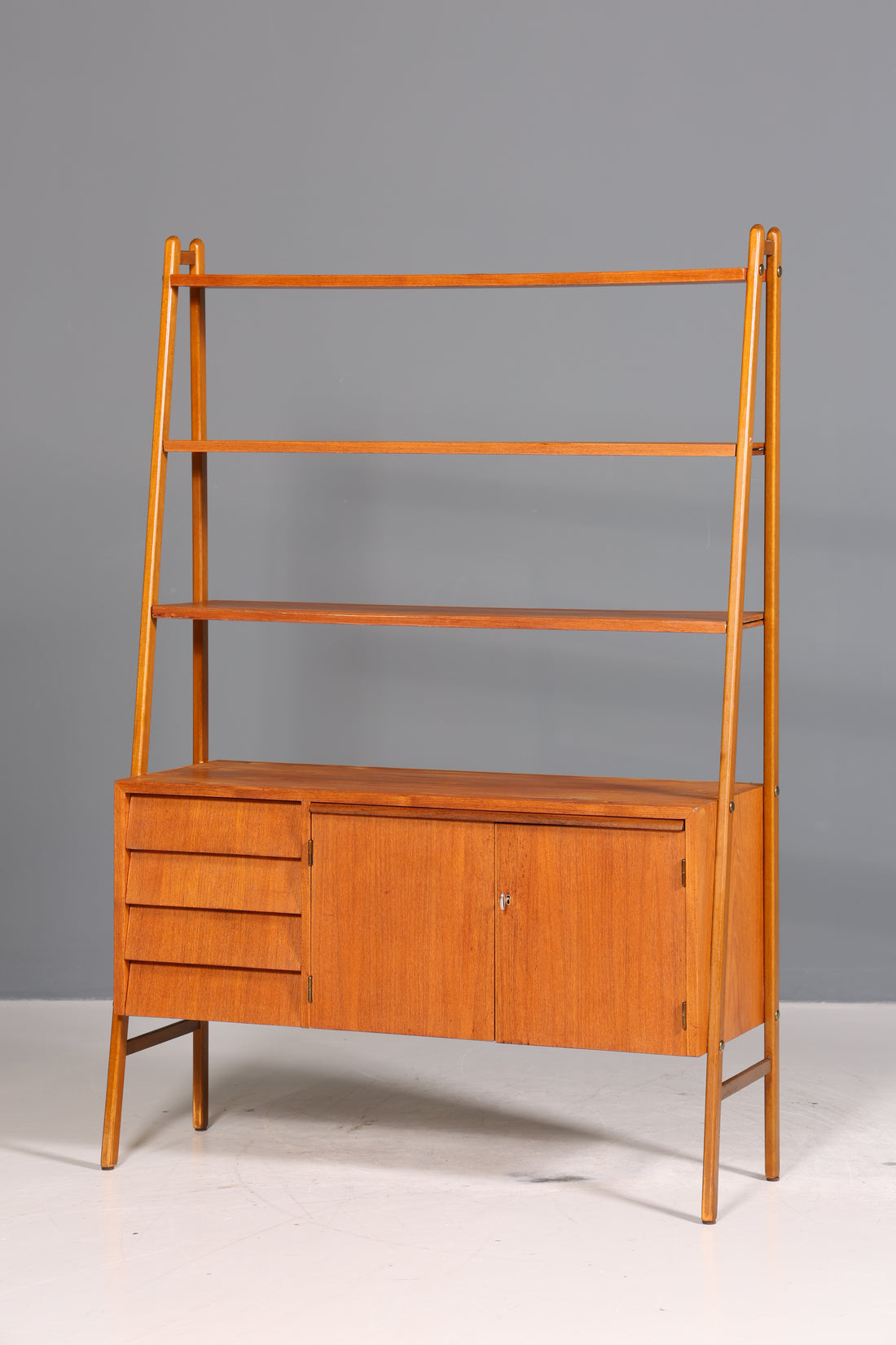 Stilvolles Mid Century Regal Danish Design Teak Holz Schrank Vintage Kommode Sekretär