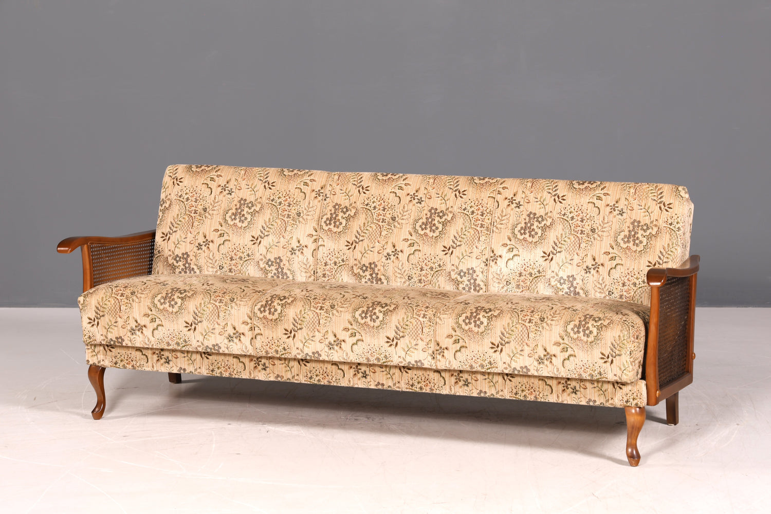 Wunderschöne Chippendale Couch Sofa 3-Sitzer Gästebett Polstersofa Antik Stil Wiener Geflecht Schlafsofa Wohnzimmer Lounge