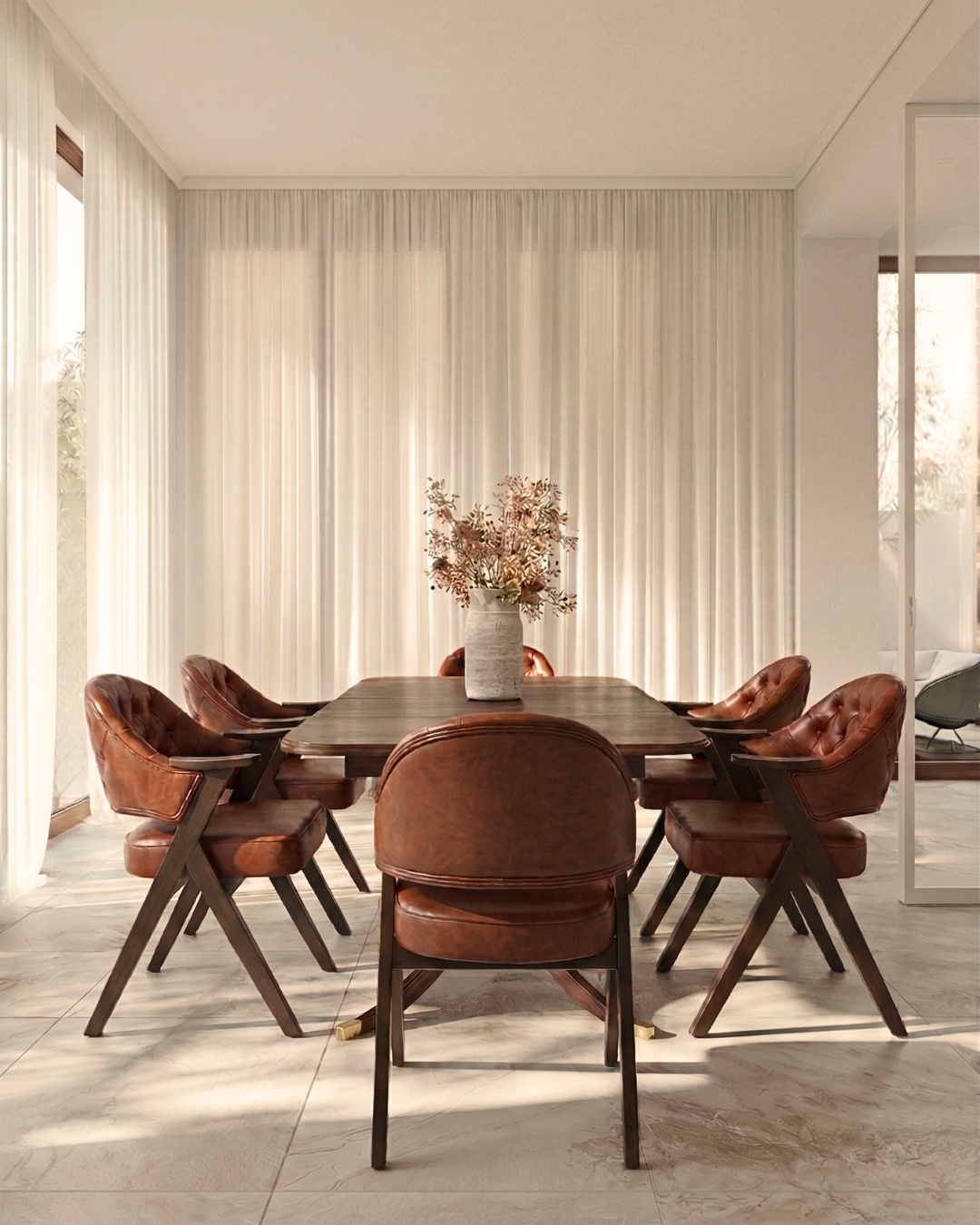 Luxuriöser "Manchester Brown" Stuhl Armlehnstuhl Bürostuhl Chesterfield Stil Esszimmerstuhl Lounge Stuhl