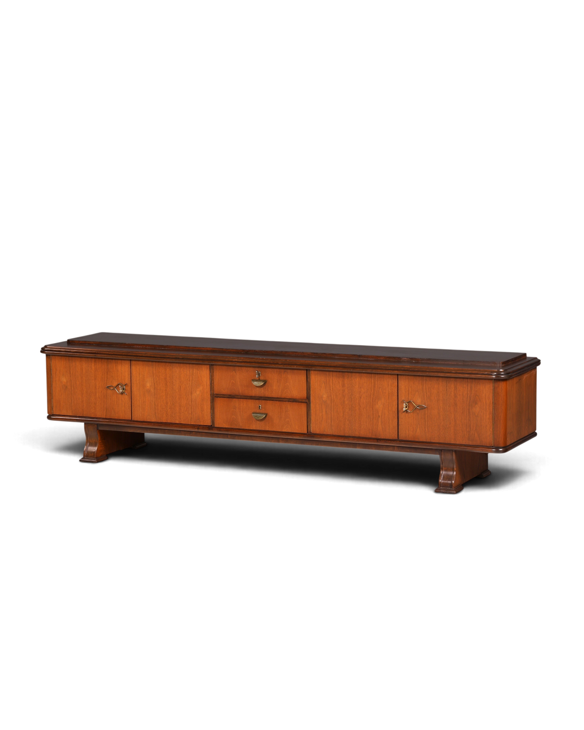 Schlichtes Mid Century Sideboard Vintage TV Kommode 60s Schrank Longboard – Hauptstadt Möblerei Berlin