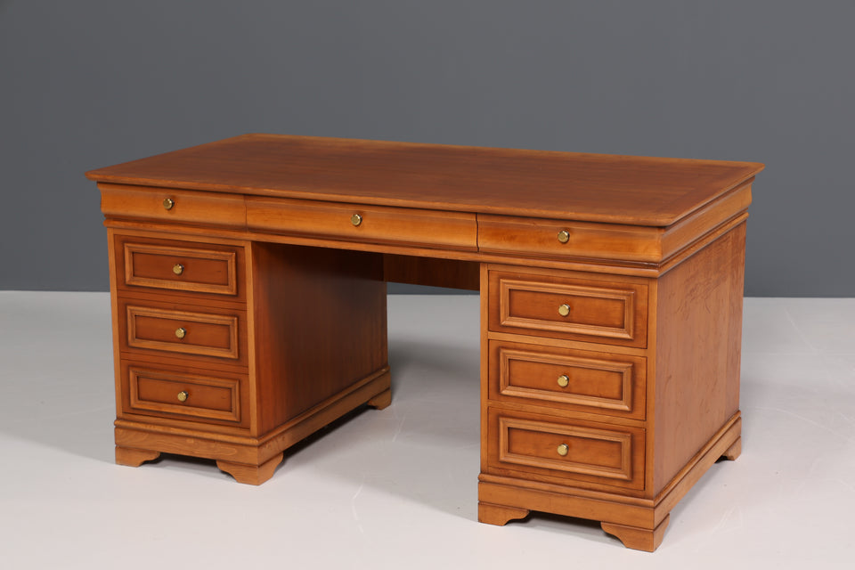 Edler Schreibtisch im Biedermeier Stil massiv Holz Bürotisch