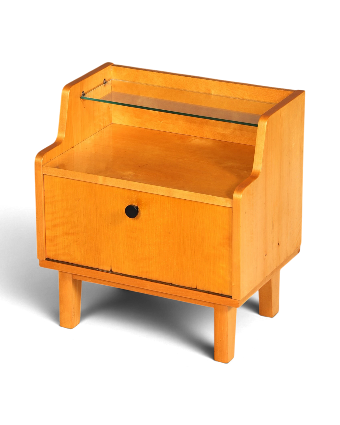 Schlichte Mid Century Kommode Vintage Klappschränkchen Danish Design Nachttisch 2 von 2