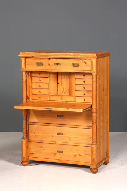 Stilvoller Gründerzeit Sekretär Vertiko Highboard Weichholz Jugendstil Kommode Landhaus Schrank um 1880