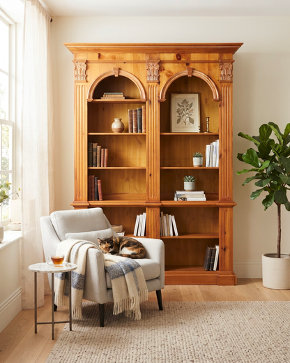Stilvolles XXL Ethan Allen Bücherregal Antik Stil Kiefer Bibliothek Legacy Bookshelf