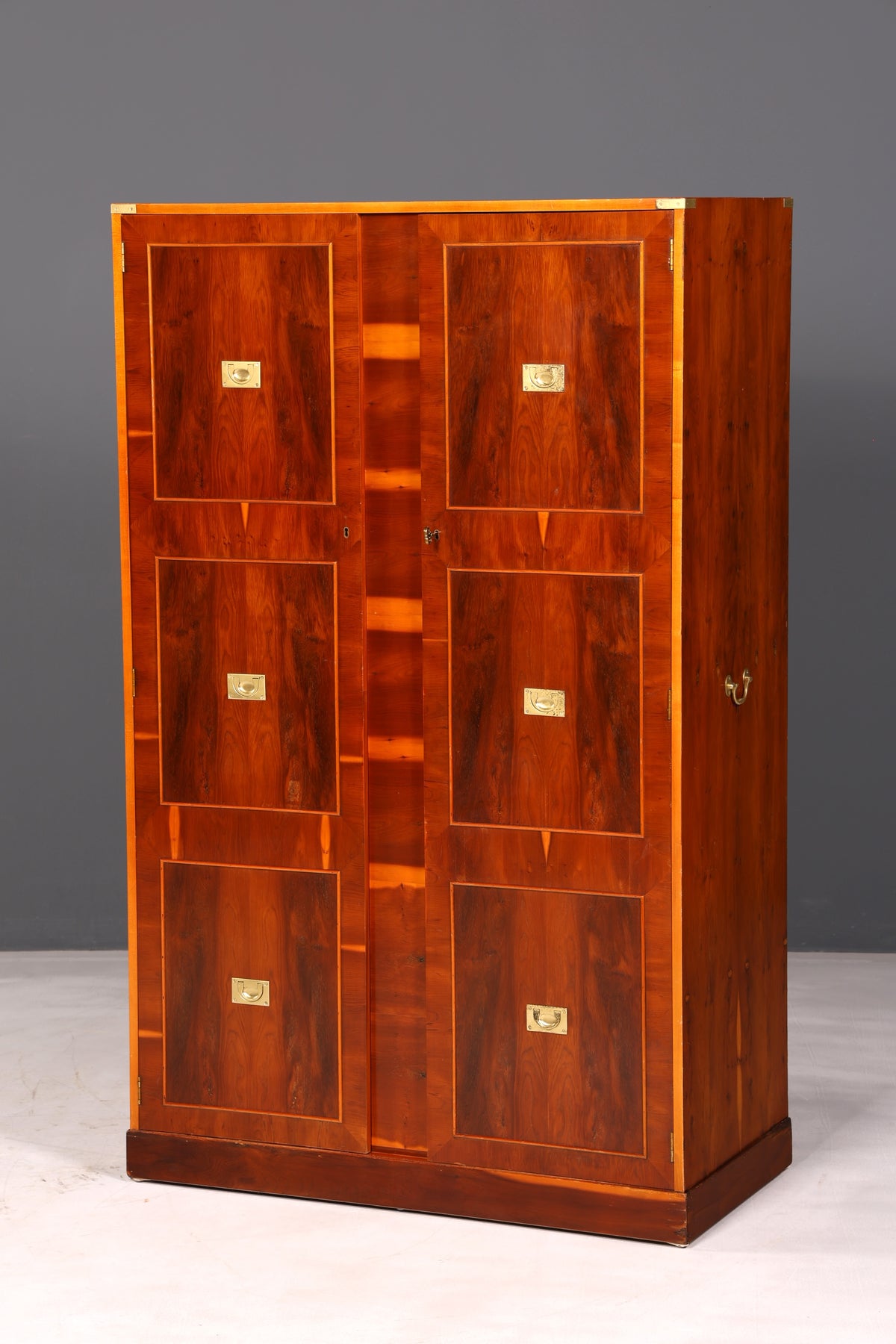 Beautiful Maritime Cabinet Military Chest Wardrobe Yew Vertiko Antique Colonial Hallway Cabinet