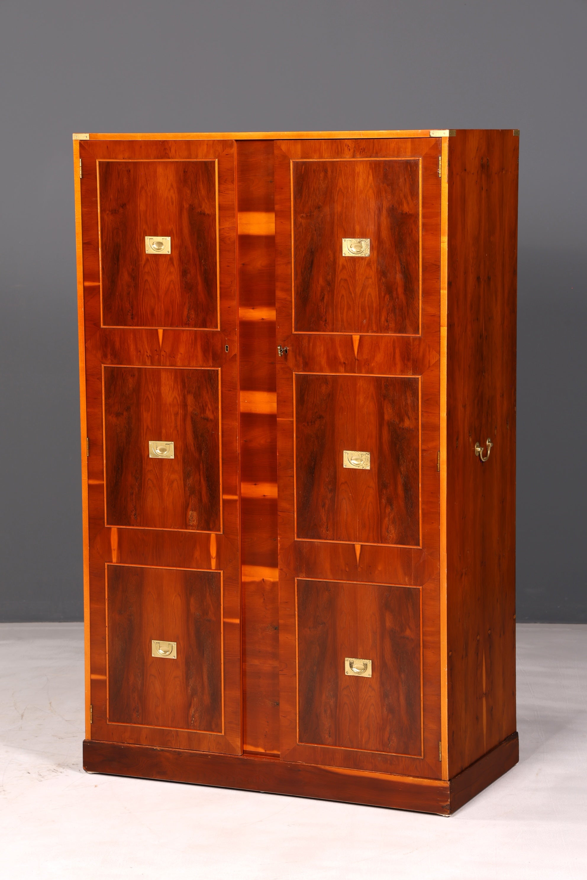 Beautiful Maritime Cabinet Military Chest Wardrobe Yew Vertiko Antique Colonial Hallway Cabinet