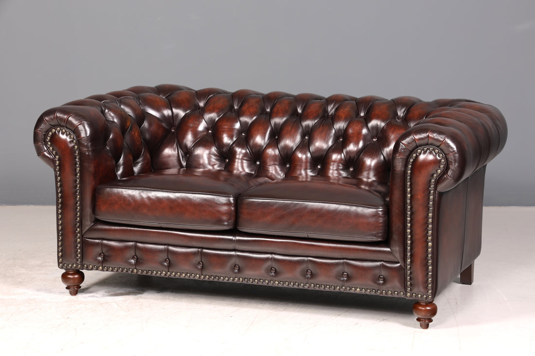 Wunderschönes Original Chesterfield Sofa 2-Sitzer Couch England Polstersofa