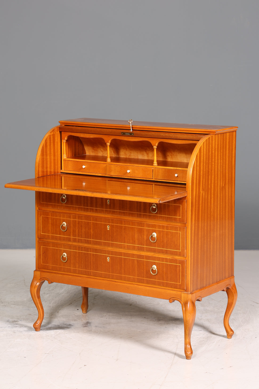 Wunderschöner Sekretär um 1940 Büro Chippendale Stil Kommode Schreibkommode Schreibtisch