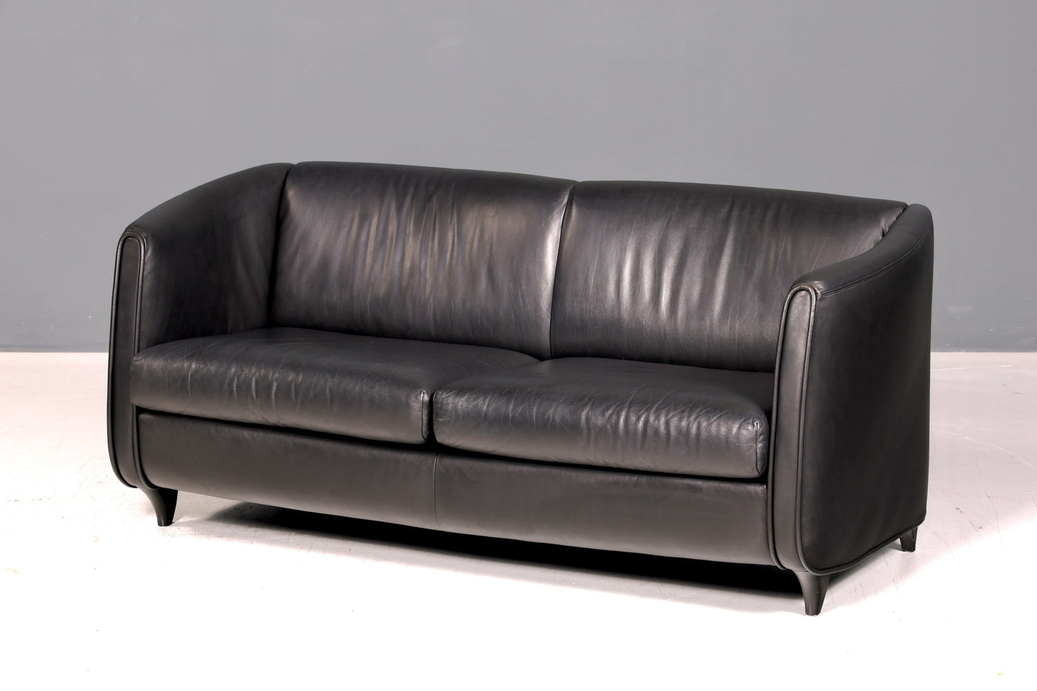 Wunderschönes Original De Sede DS-32 c Sofa Schwarz Echt Leder 2-Sitzer 90er Designer Ledersofa Couch Loungesofa Vintage