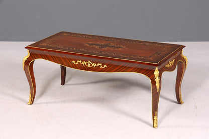 BILDER TAUSCHEN  Traumhafter Barock Stil Couchtisch Intarsien Antik Messing Wohnzimmer Tisch Ablage