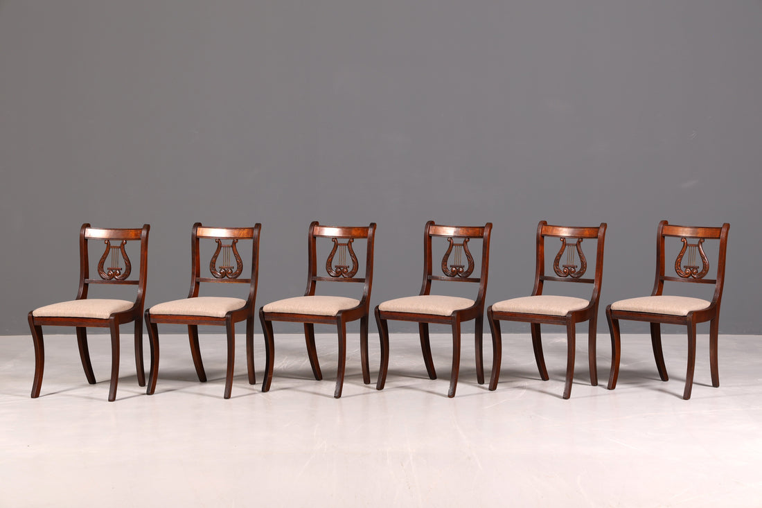 G211 Finish cm 6x Edle Englische Stühle Englisch Dining Chairs Antik 60er Jahre Regency Küchenstühle Stuhlset (Kopie 2)