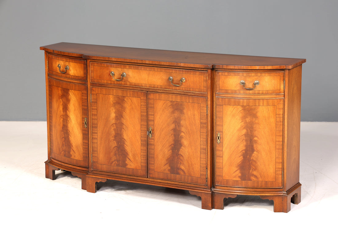 E912 Finish cm Wunderschönes Englisches Sideboard Mahagoni Schrank Antik 60s Buffetschrank Kommode