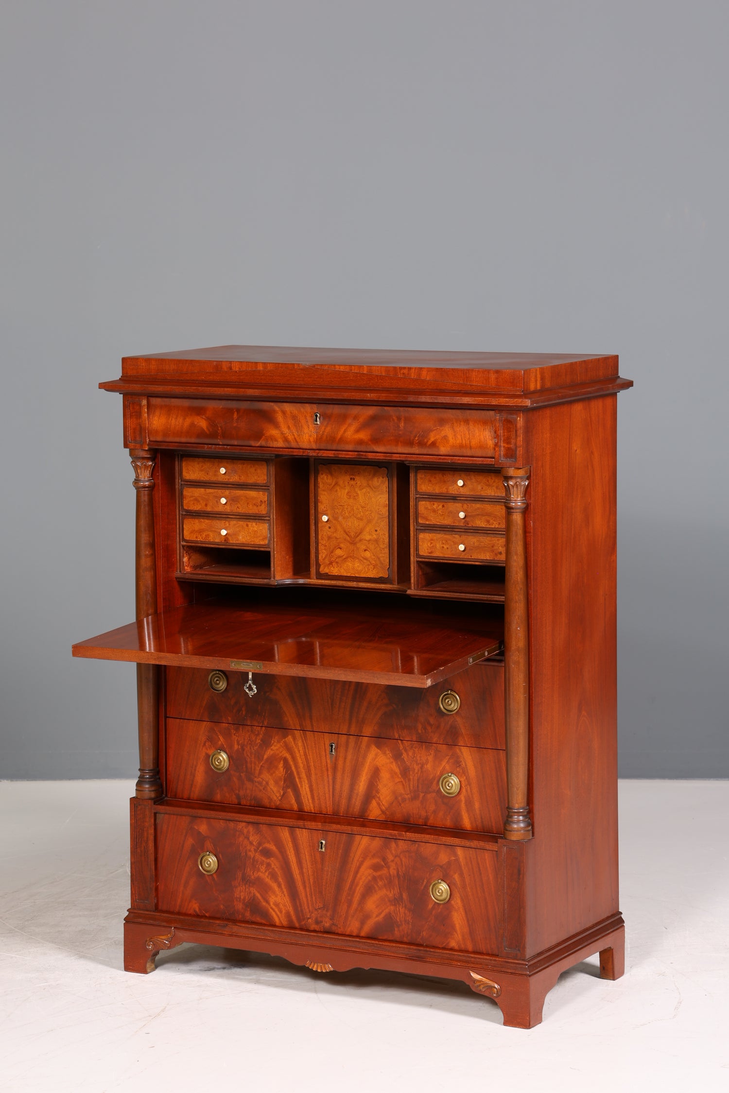 Stilvoller Original Biedermeier Sekretär um 1860 Englisch Kommode Antik Bürokommode