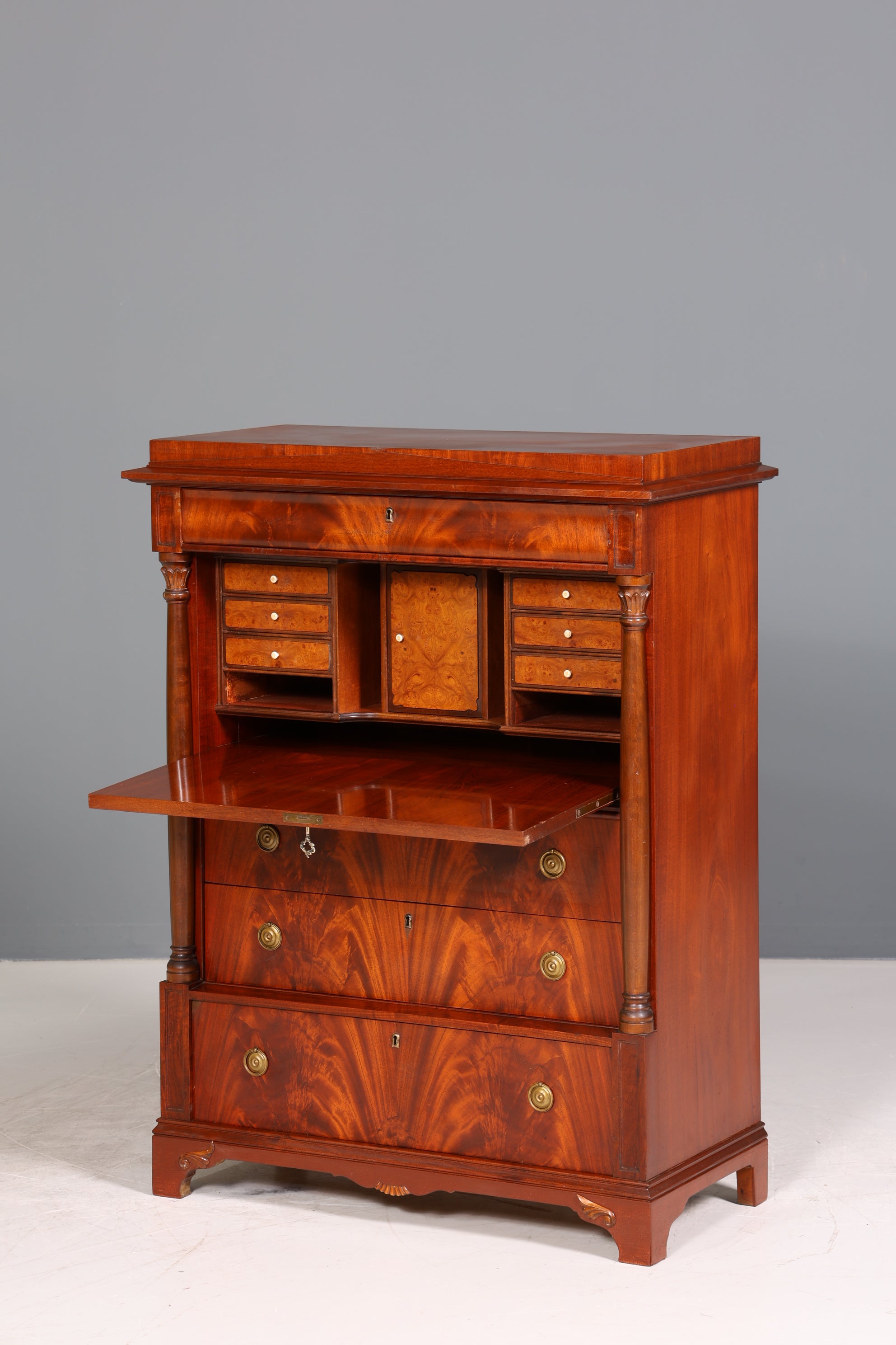 Stilvoller Original Biedermeier Sekretär um 1860 Englisch Kommode Antik Bürokommode