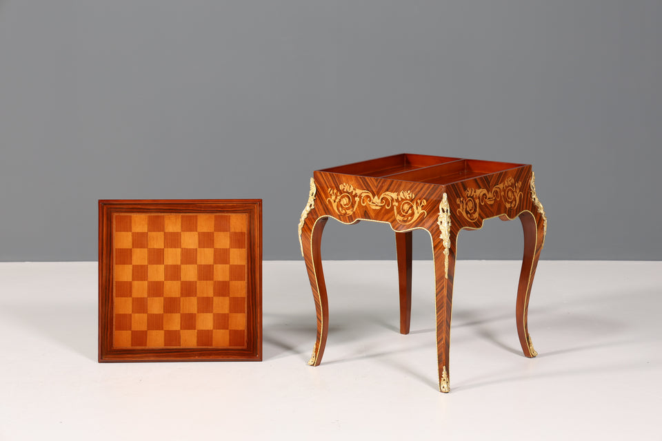 Wunderschöner Barock Stil Schachspiel Tisch Backgammon Spieltisch Wohnzimmertisch 2 von 2