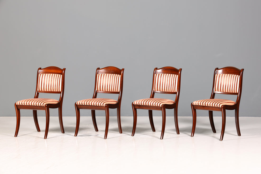 4x Wunderschöne Original Heldense Stühle Biedermeier Stil Englisch Stuhlset Antik Stil Küchenstühle