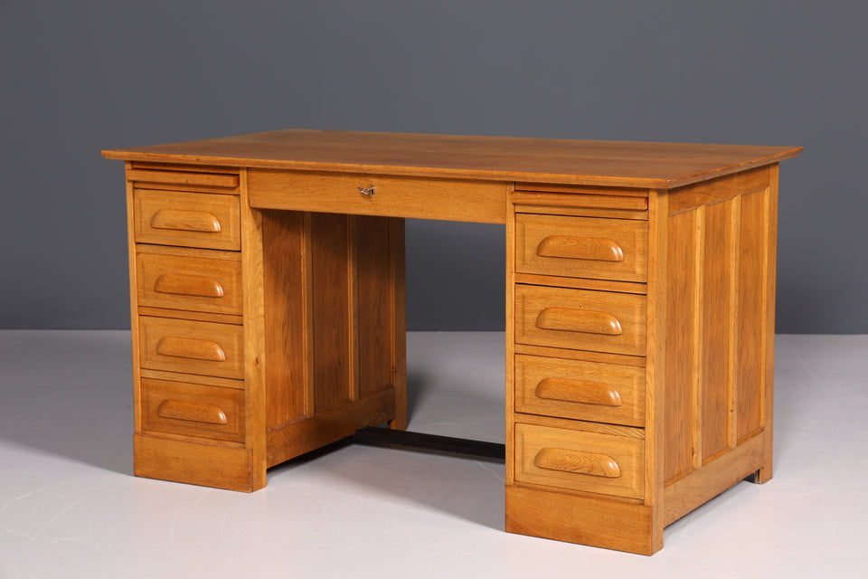 Stilvoller Bauhaus Schreibtisch echt Holz Bürotisch Antik Jugendstil Tisch