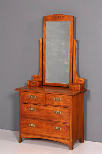 G383 Finish Traumhafte Jugendstil Kommode Antik Sideboard mit Spiegel Flurkommode Frisierkommode (Kopie)