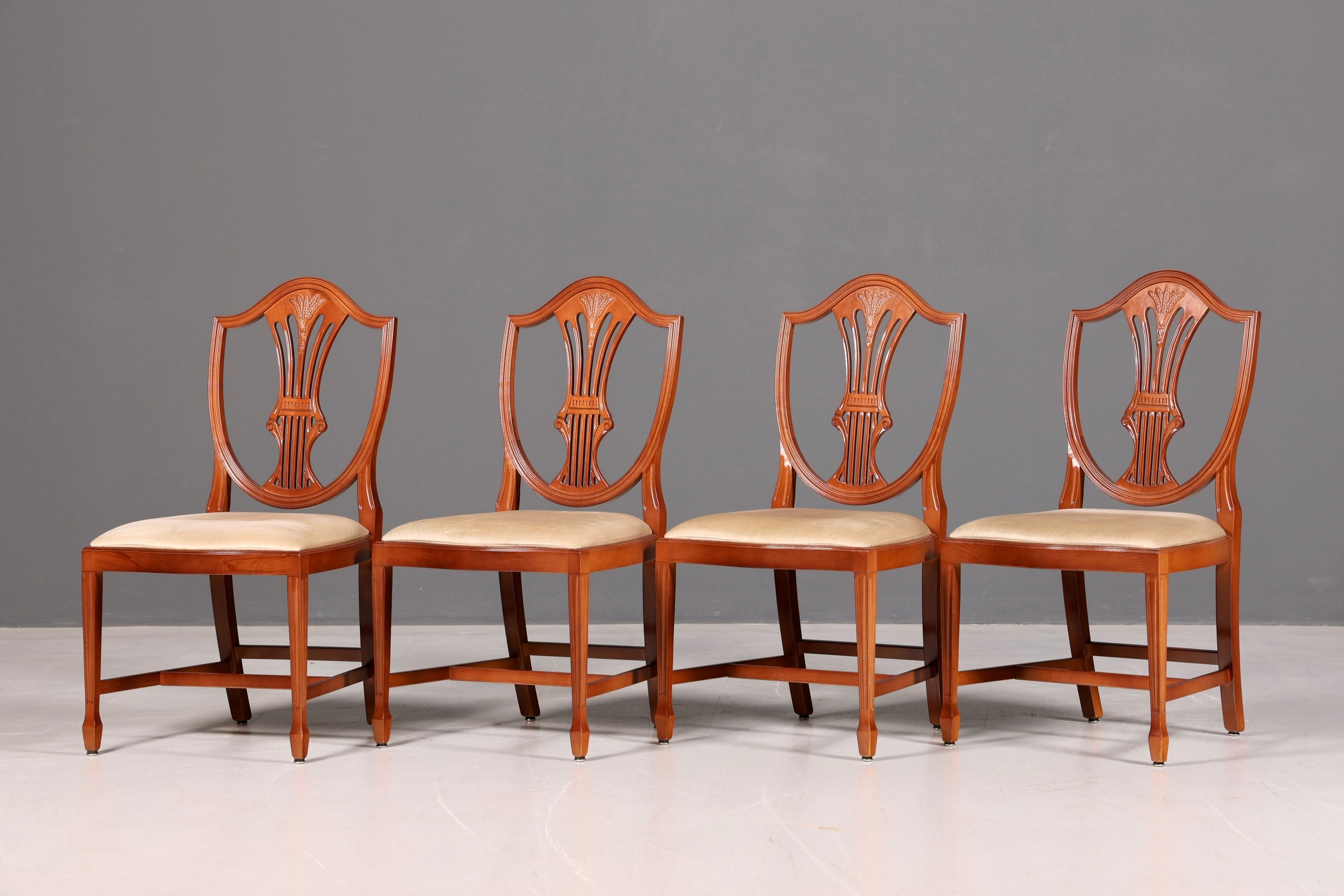 Noble Set of 4 English Chairs Hepplewhite Style Dining Chairs Antique Dining Chairs Kitchen Chairs Chair Set Vintage
