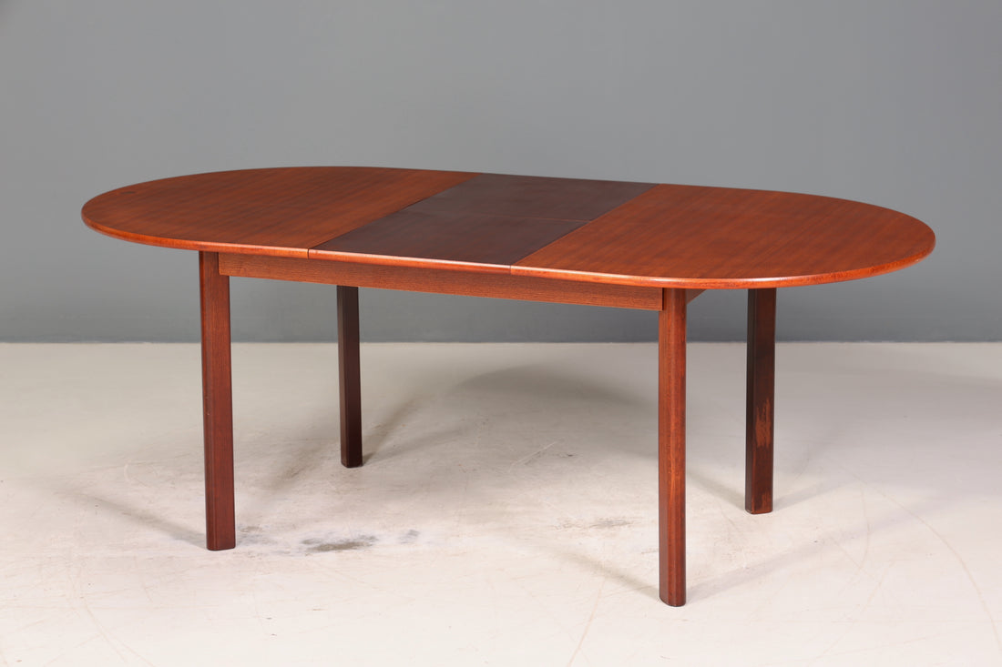 E892 Finish Schlichter Mid Century Esstisch ausziehbarer Vintage Tisch Retro Küchentisch