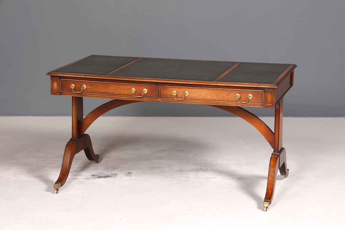 Wunderschöner Englischer Schreibtisch echt Lederauflage Regency Stil Bürotisch Antik Stil Office Desk