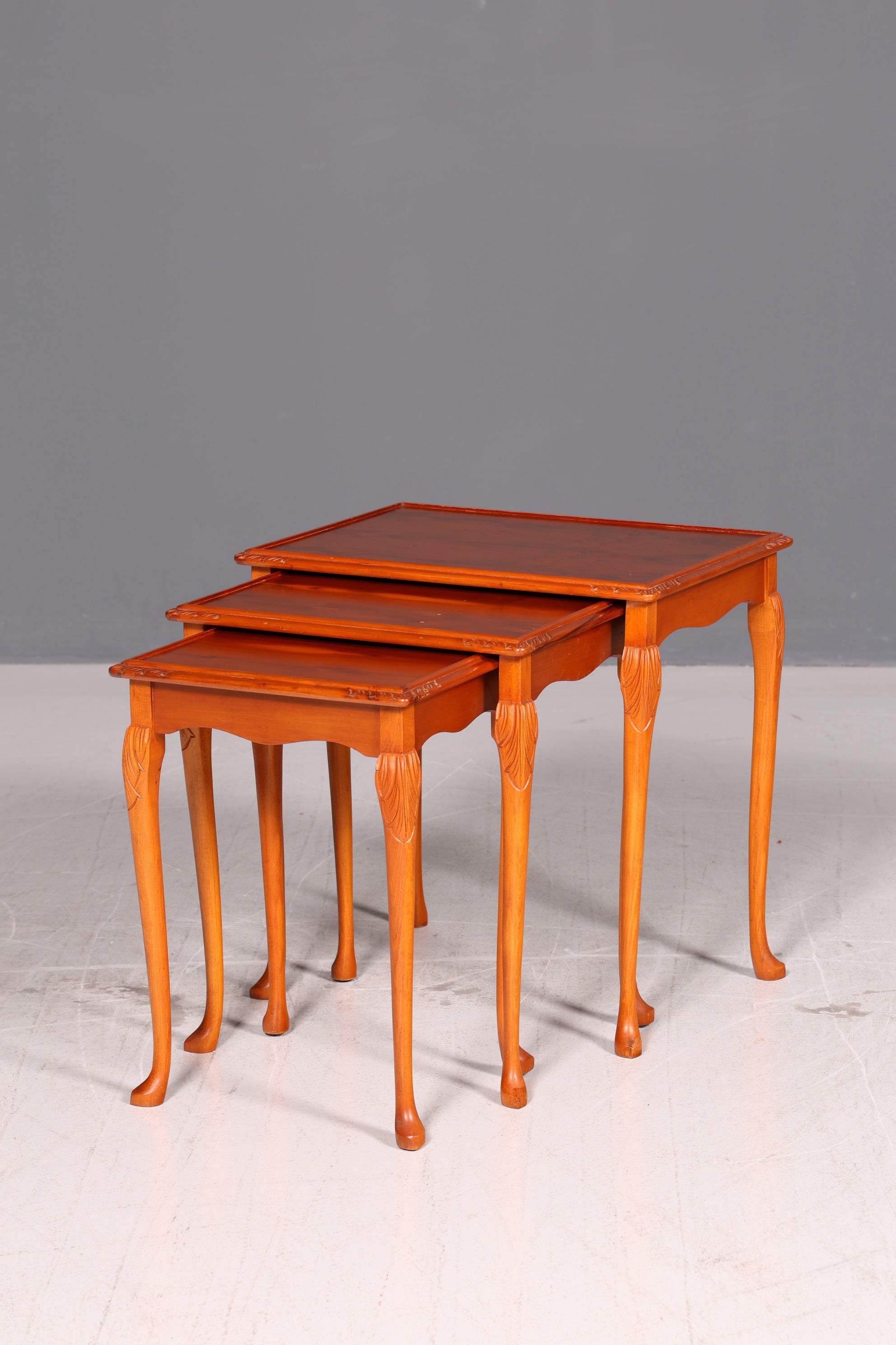 Wunderschöner Chippendale 3er Satz Beistelltisch Set Barock Stil Ablagetisch Set Tisch Set Antik Vintage