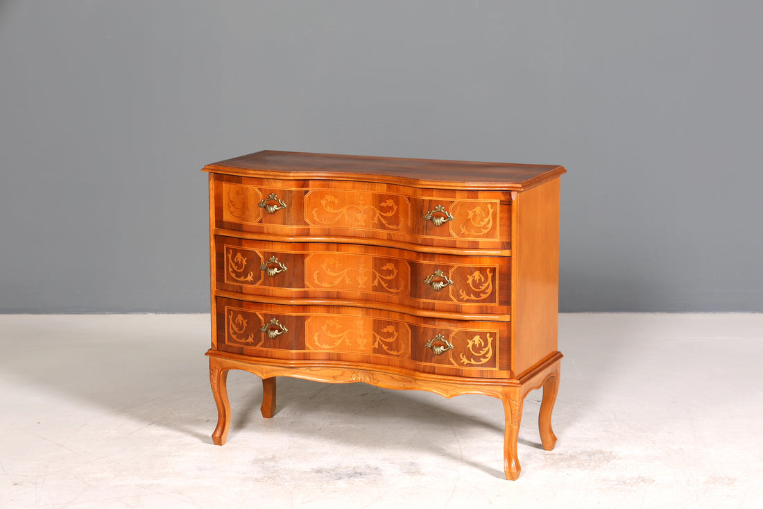 Traumhafte Kommode im Barock Stil Sideboard Intarsien echt Holz Schubladenkommode