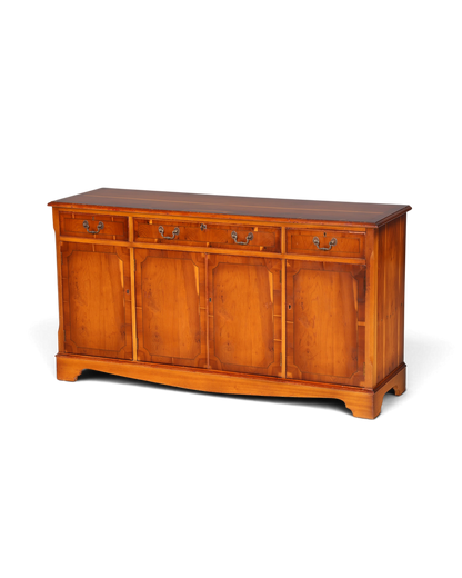 Hauptstadt Möblerei İngiliz tarzı masif ebe ağacı sideboard, dekoratif pirinç kulplu ve zarif ahşap işlemeli komodin.