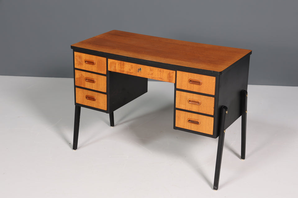 Mid Century Rockabilly Schreibtisch Retro echt Holz Tisch